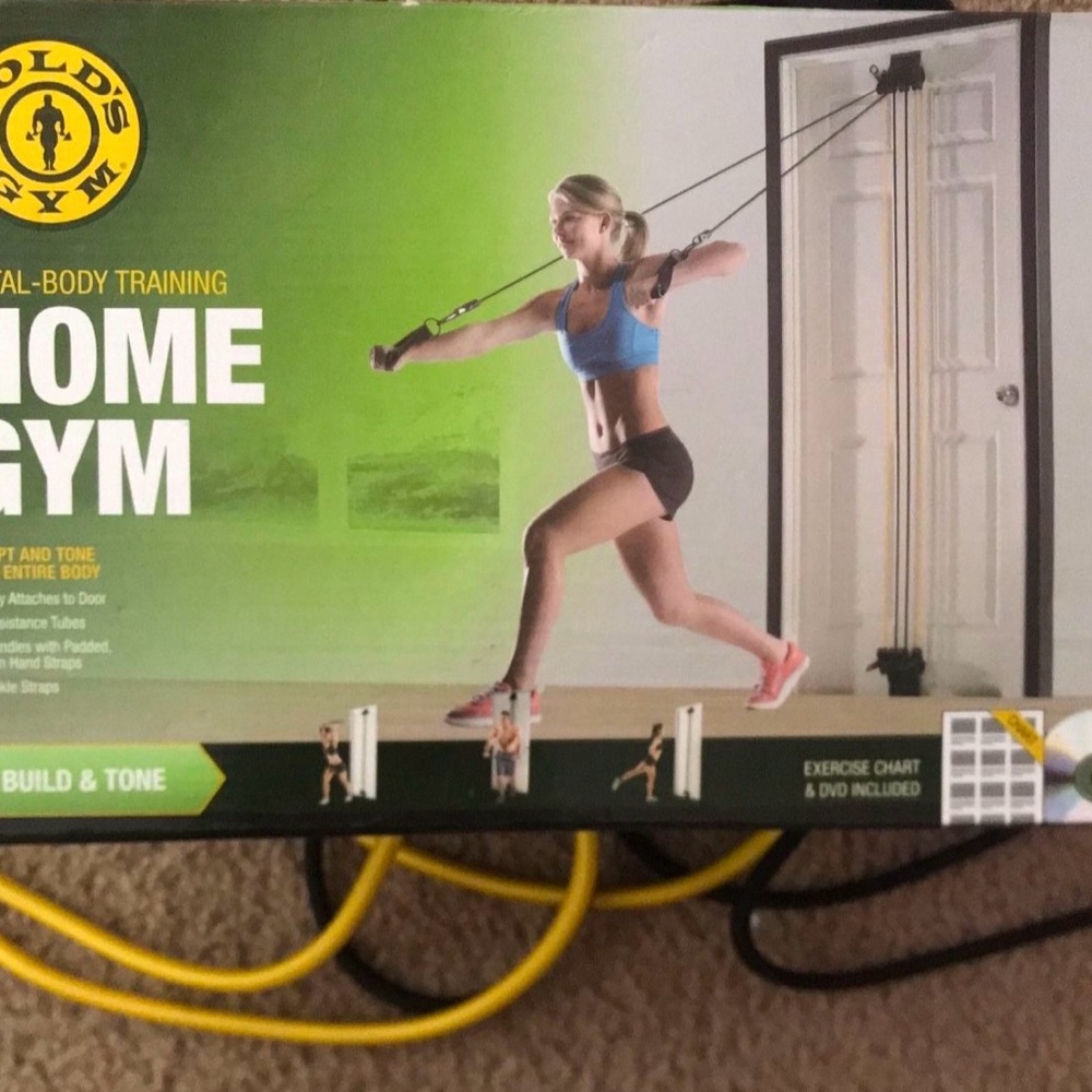 Gold's Gym Full-Body Home Gym with Yellow and Black Bands